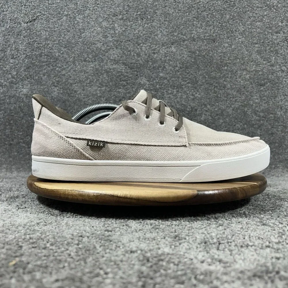 Kizik Porto Men’s Size 13 W Burlap Taupe Casual Boat Hands Free Shoes Used